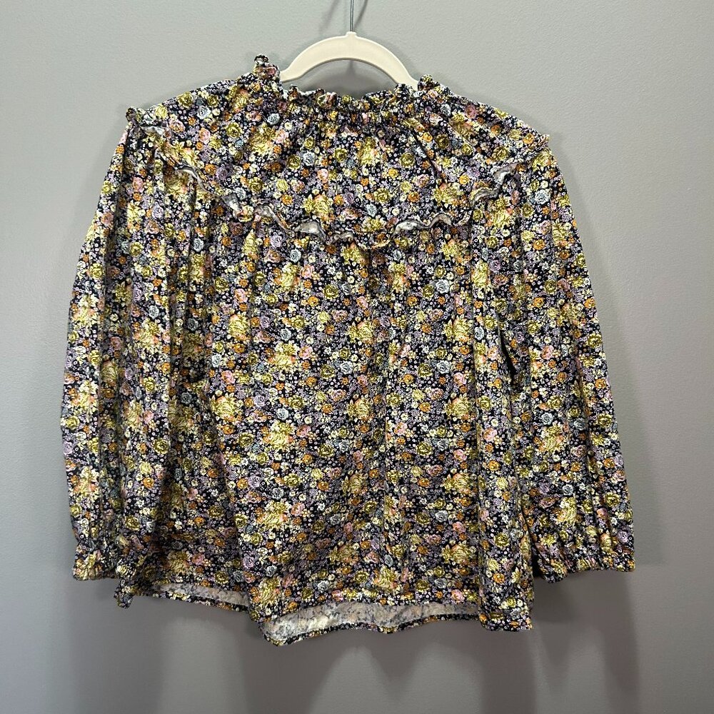 Purple Universal Thread Blouse with Ruffles